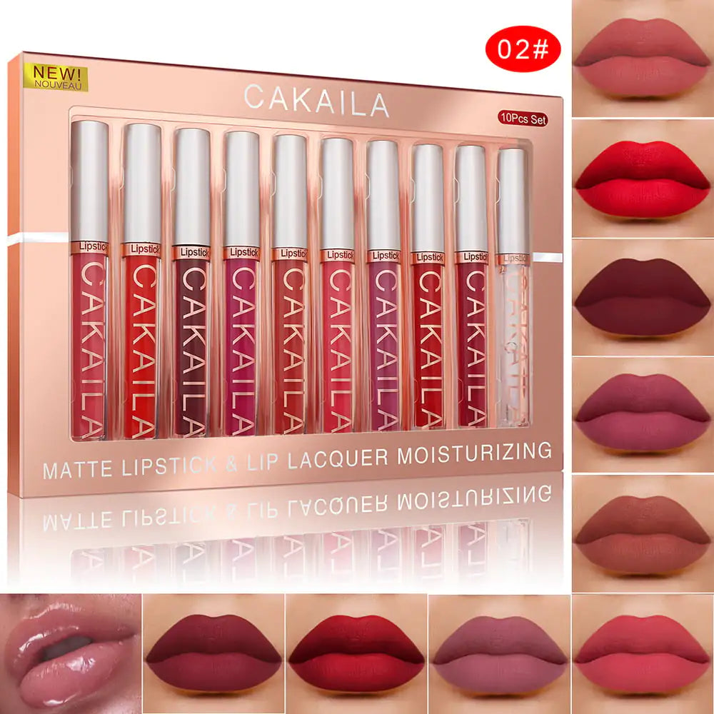 10-Piece Matte Waterproof Lip Set