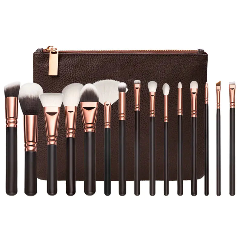 Elegant Pink Rosegold 15pc Brush Kit