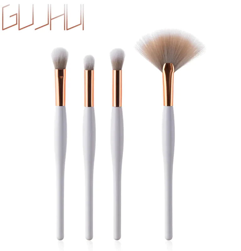 8-Piece Professional Makeup Brush Kit: Black & Silver Edition