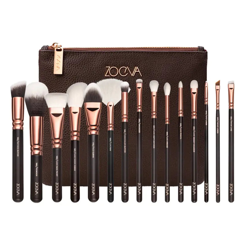 Elegant Pink Rosegold 15pc Brush Kit